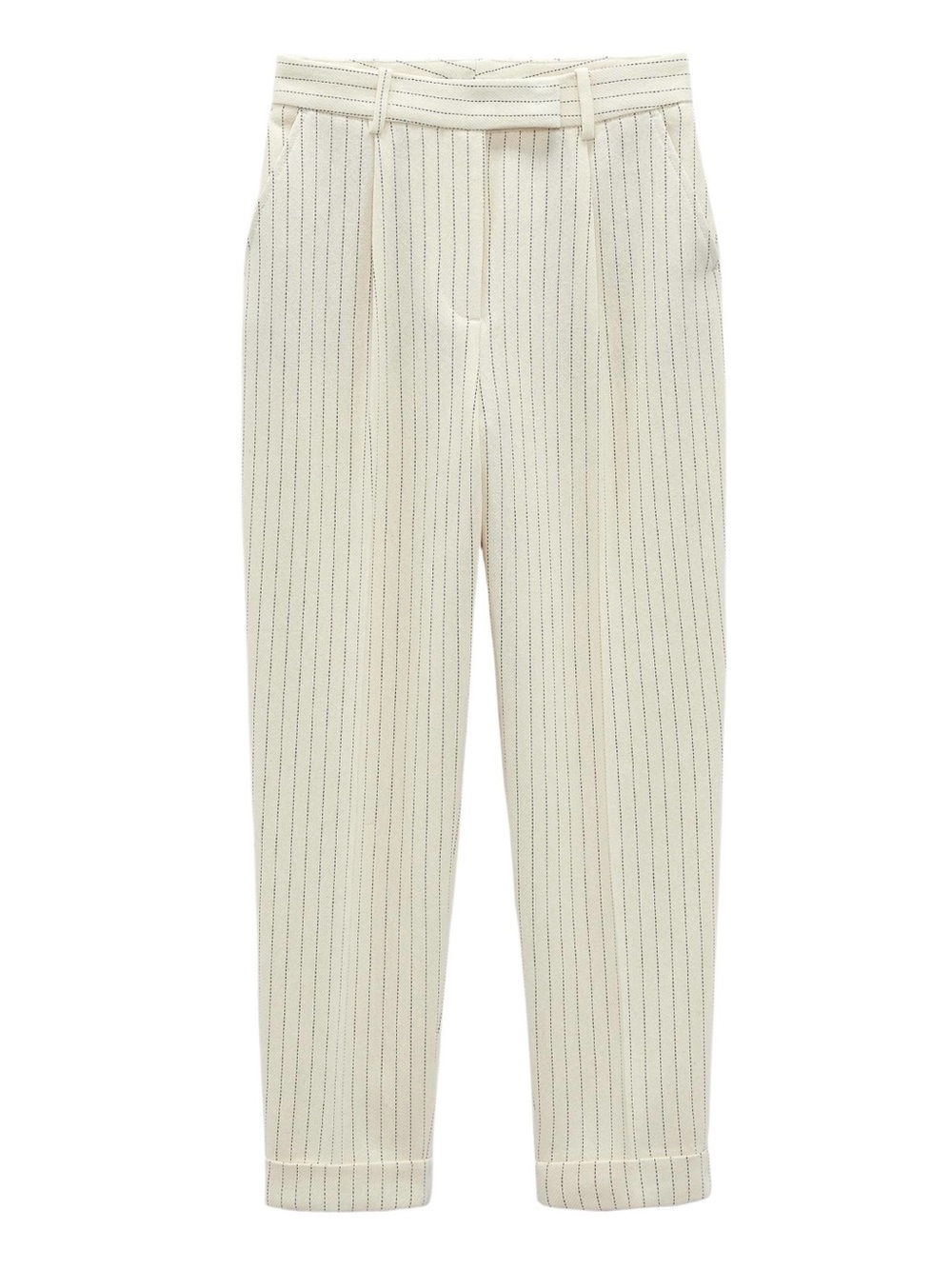 Zara TURNED-UP HEM STRIPED PANTS